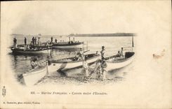 VINTAGE POSTCARD Boat French Marine Boats major of squadron