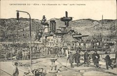 VINTAGE POSTCARD Castastrophe Boat of Iena Overall picture after the explosion