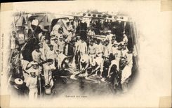 VINTAGE POSTCARD Boat Washing of the bridge