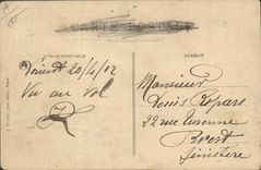 VINTAGE POSTCARD Avion Aviation Bleriot Monoplane controls by Louis Kuhling