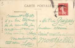 VINTAGE POSTCARD Avion Aviation TEllier Monoplane controls by Castle