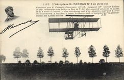 VINTAGE POSTCARD Plane Aviation Airplane H Farma in full flight