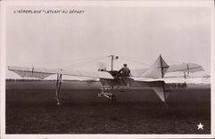 VINTAGE POSTCARD Plane Aviation Airplane latham at the beginning