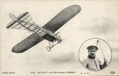 CPA Avion Aviation Mamet sur monoplan Bleriot 