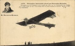 VINTAGE POSTCARD Avion Aviation Monoplane Antoinette controls by Hauvette Michelin