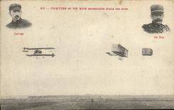 CPA Avion Aviation Curtiss et de Rue ensemble dans les airs 