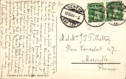 VINTAGE POSTCARD Swiss Illustrator University of Geneva Vouga