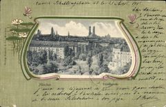 VINTAGE POSTCARD Illustrator Munchen Totalansicht