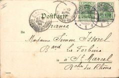 VINTAGE POSTCARD Illustrator Altes Schloss Baden Baden