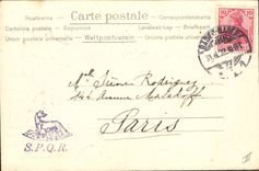 VINTAGE POSTCARD Illustrator Baden Baden vom Neuen Schloss aus