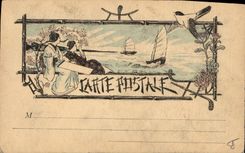 VINTAGE POSTCARD Japanese Japan Man Logger