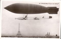 CPA Aviation Zeppelin Dirigeable Ville de Paris 