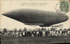 CPA Aviation Zeppelin Dirigeable Le Lebaudy au Camp de Chalons 