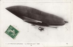 VINTAGE POSTCARD Aviation Zeppelin Airship the Republic 1908