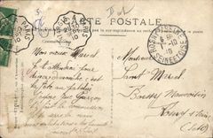 VINTAGE POSTCARD Aviation Henry Farman on his airplane