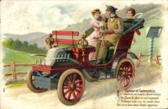 VINTAGE POSTCARD Automobile Fantasy Angel