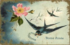 CPA Fantaisie Hirondelles