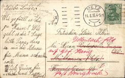 VINTAGE POSTCARD Fantasy Clover Doves