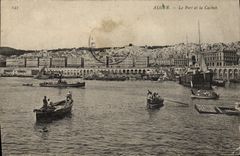 POSTAL Argel de la VENDIMIA el puerto y el Kasbah