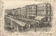 CPA Alger Perspective du boulevard de la Republique Tramway