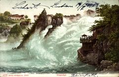VINTAGE POSTCARD Rheinfall