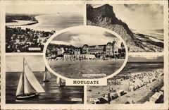 MODERN CARD Houlgate View the beach regattas cliffs