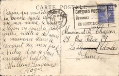 POSTAL Lyon de la VENDIMIA el puente de Guillotiere dios del hotel y la cuesta de Fourviere