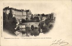 VINTAGE POSTCARD Thouars View Taken Of the Bridge Of the Road De Parthenay