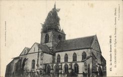 CPA La Grande Guerre En Champagne L'Eglise De Somme Suippes Militaria
