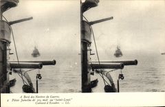 VINTAGE POSTCARD Bateau has edge of the warships twin Pieces of the 305 millet at the Saint Louis Armours and squadron