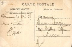 VINTAGE POSTCARD Boat a big wave on the arrear of an armor