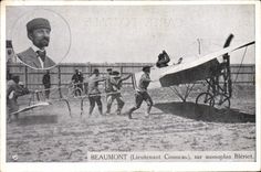 CPA Avion Aviation Beaumont Lieutenant Conneau sur monoplan Bleriot 