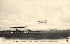 VINTAGE POSTCARD Plane Aviation Van den Biplane Born Farman and Legagneux Biplane To summon