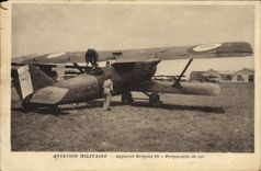 CPA Avion Aviation militaire Appareil Breguet 19 Preparatifs de vol