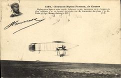 VINTAGE POSTCARD Plane Aviation New Farma biplane of race