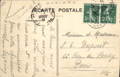 VINTAGE POSTCARD Plane Aviation New Farma biplane of race