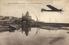 VINTAGE POSTCARD Plane Aviation Raphael Saint the port Aviation