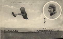VINTAGE POSTCARD Plane Aviation pilot Aubrun Aviator of the Bleriot monoplane Second newcomer in the circuit of the East