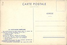 VINTAGE POSTCARD Automobile Hotchkiss Gregoire in front of the castle of Fontainebleau