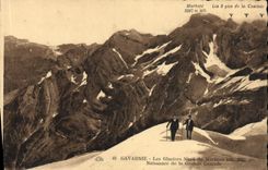 Glaciares de Gavarnie de la POSTAL de la VENDIMIA norteños del nacimiento de Marbore de la cascada grande
