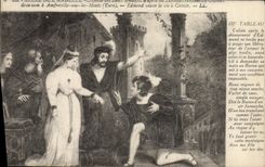 VINTAGE POSTCARD Vallee of Andelle Captions of the two lovers