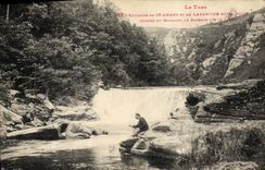 VINTAGE POSTCARD the Tarn Surroundings Of St Mercies And De Labastide Rouairoux Falls of the banquet stopping on the Tarn