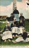 VINTAGE POSTCARD Young Manners And Breton Types Bigoudenes Folklore