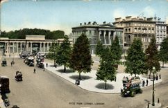 Esquina de Hyde Park Londres de la POSTAL de la VENDIMIA