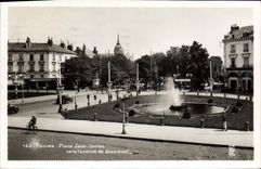 VINTAGE POSTCARD Tours Place Jean Jaures Towards the avenue of Grammont