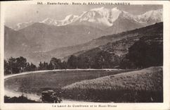 VINTAGE POSTCARD Road De Sallanches Megeve the lace of Combloux and Mont Blanc