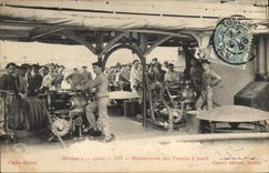 VINTAGE POSTCARD Bateau Operations of the winches has edge