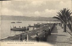 VINTAGE POSTCARD Bateau Dimensions Juan Azure the Pines Operations of the Body of unloading