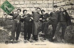 CPA Bateau Bande joyeuse Marins