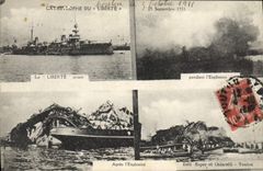 CPA Bateau Catastrophe du cuirasse Liberte 